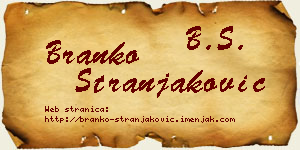 Branko Stranjaković vizit kartica